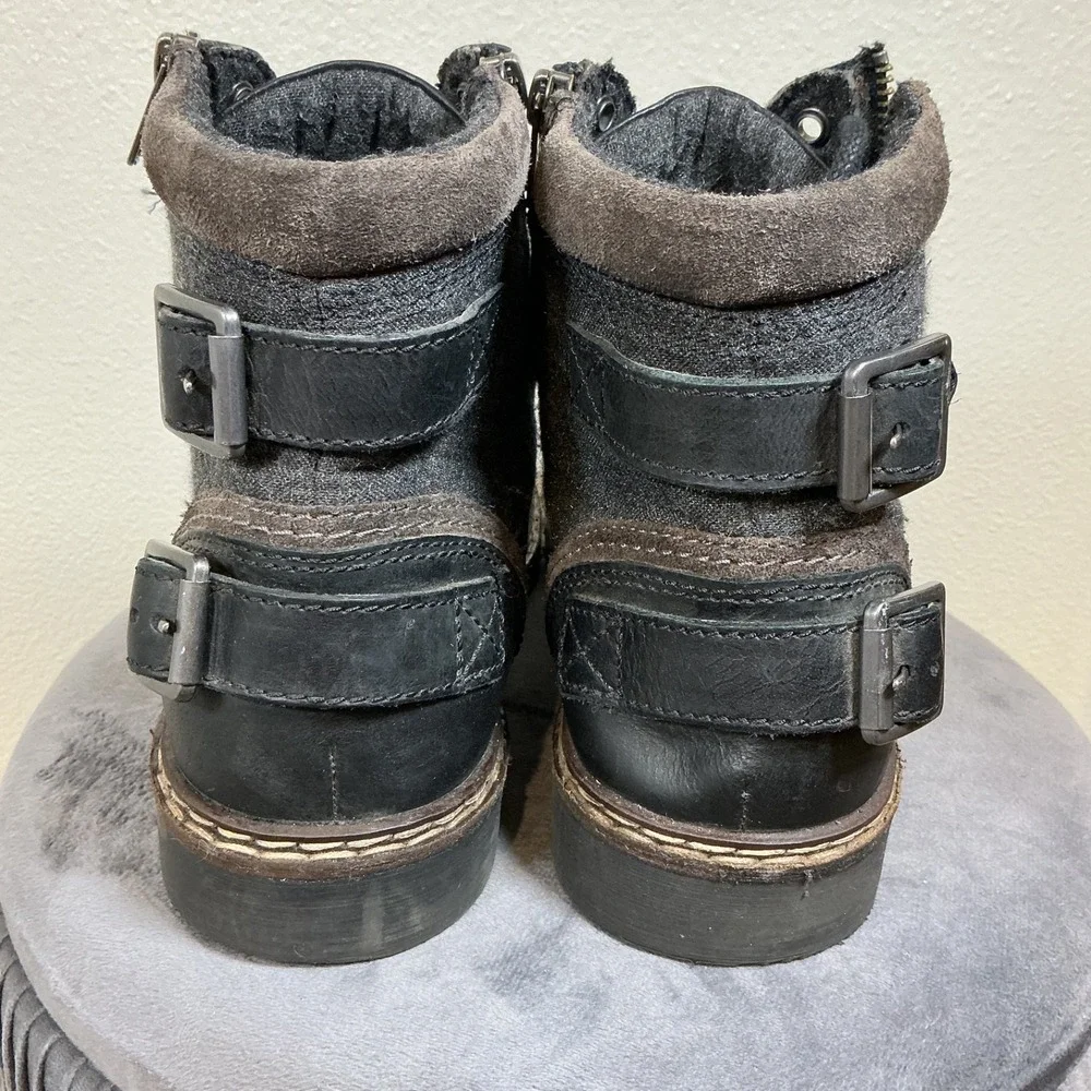 Steve Madden Jotter Black Leather Boots Mens Side‎ Zipper Size 10